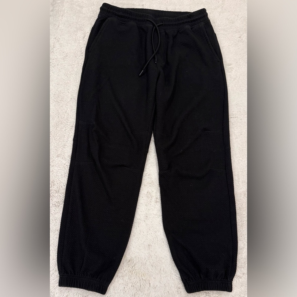 AE American Eagle 24/7 Textured Fleece Joggers - Black - Men’s Medium
